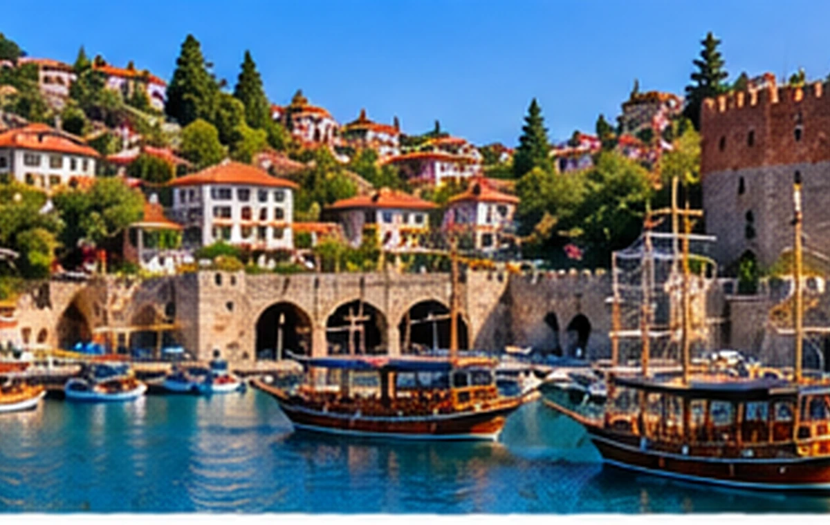 Alanya limanı ve turistik tekneler